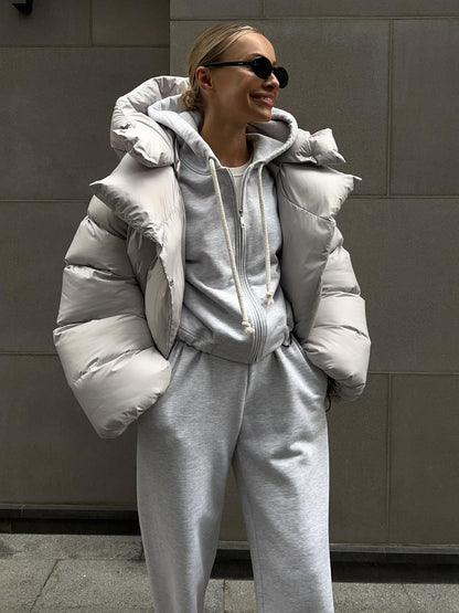 Women's Trendy Hooded Puffer Jacket Casual Street Style