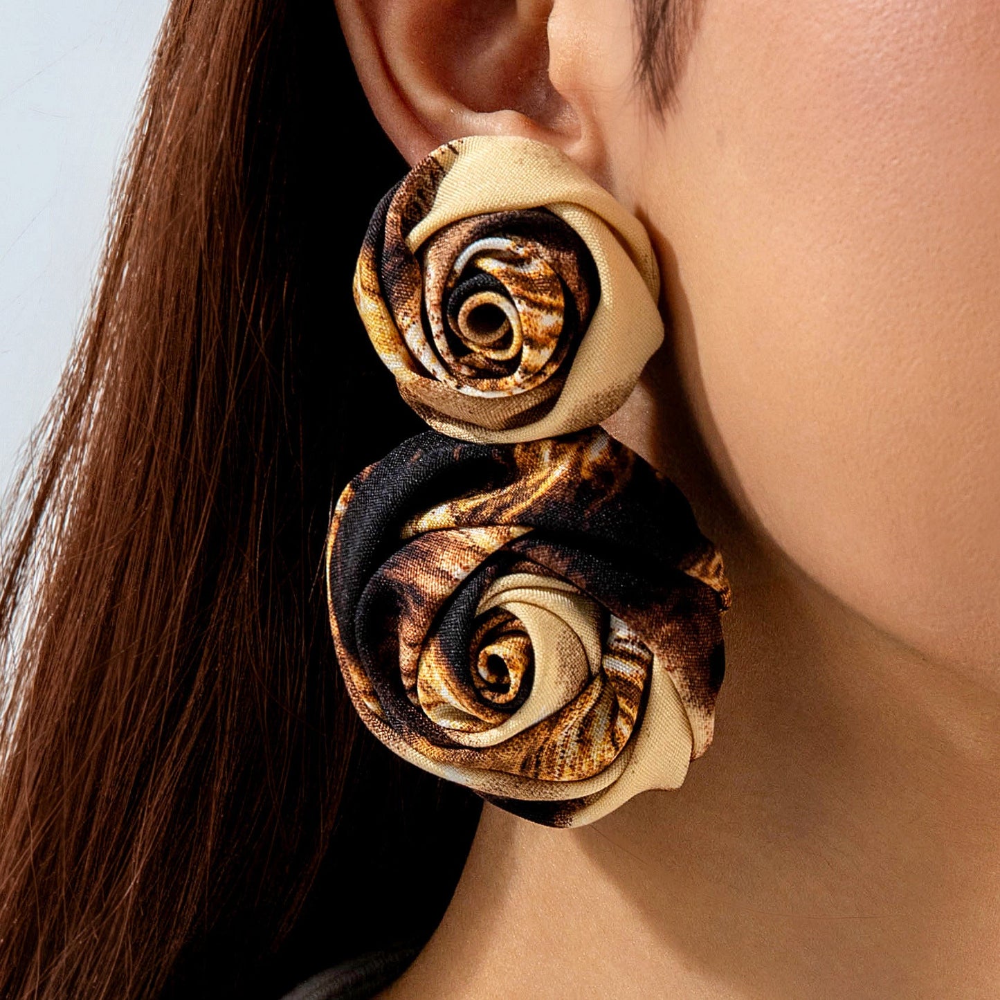 Geometric Leopard Print Resin Drop Earrings For Women