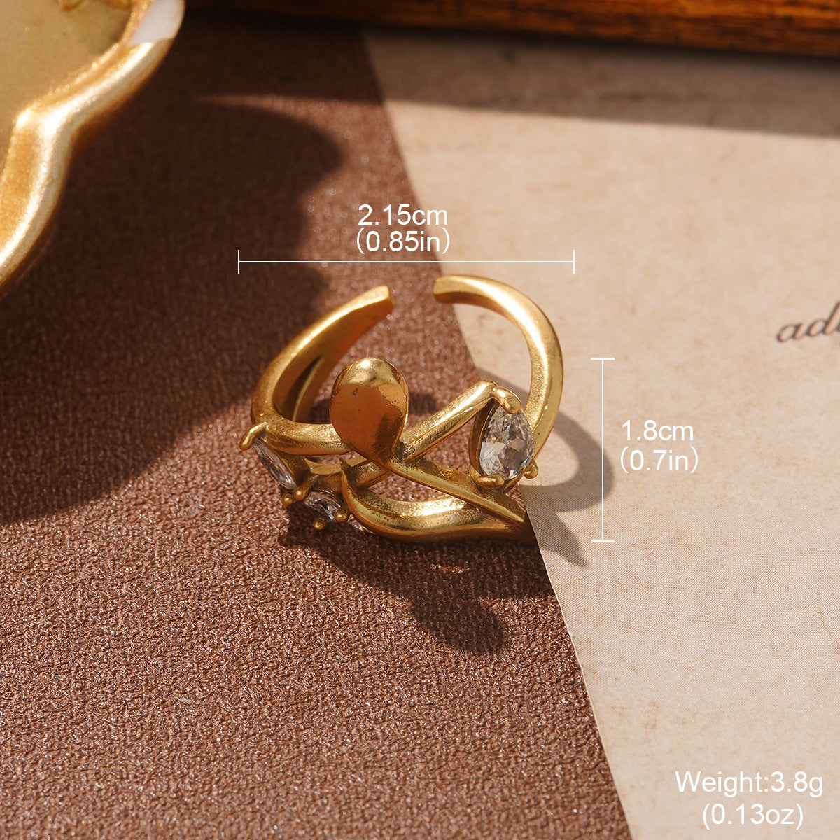 Vintage Irregular Geometric Chunky Band Ring
