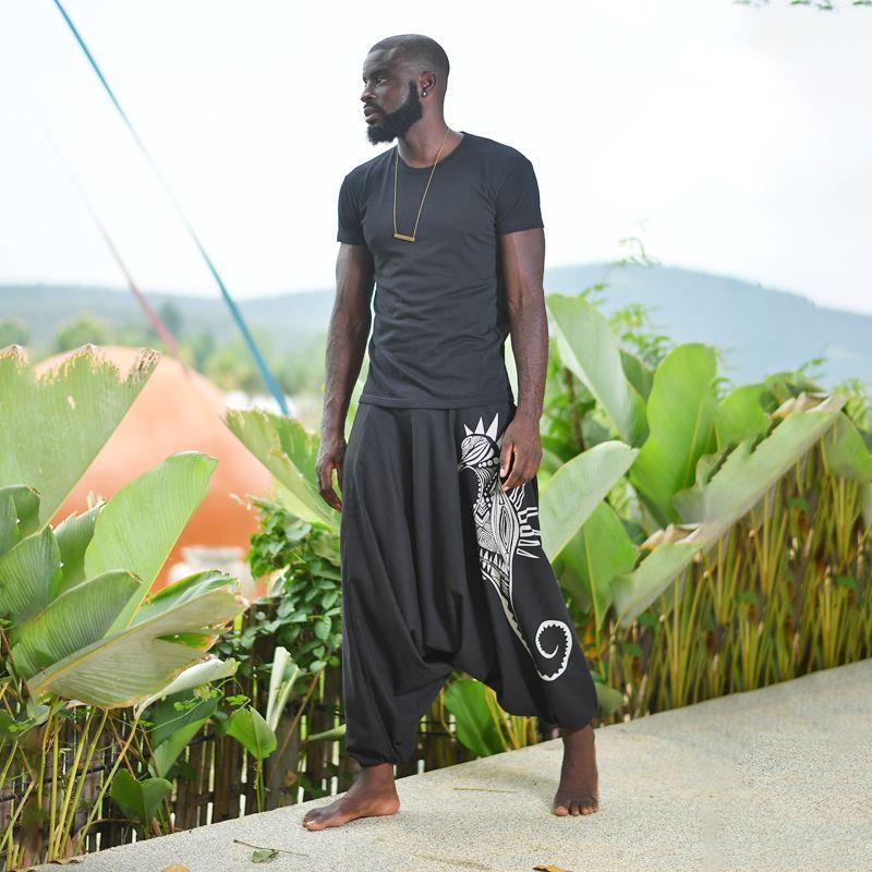 Printed Neutral Harem Pants Hip Hop Casual Pants