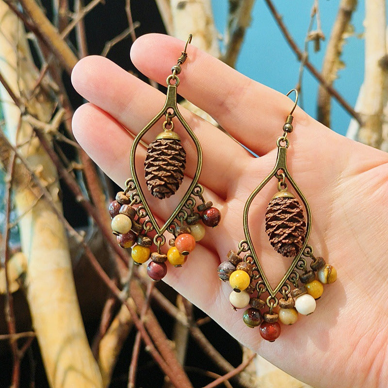Vintage Chinese Style Tassel Beaded Earrings