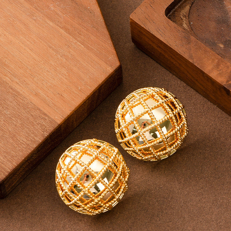 Geometric Round Earrings For Women Stylish Silver-Plated Jewelry