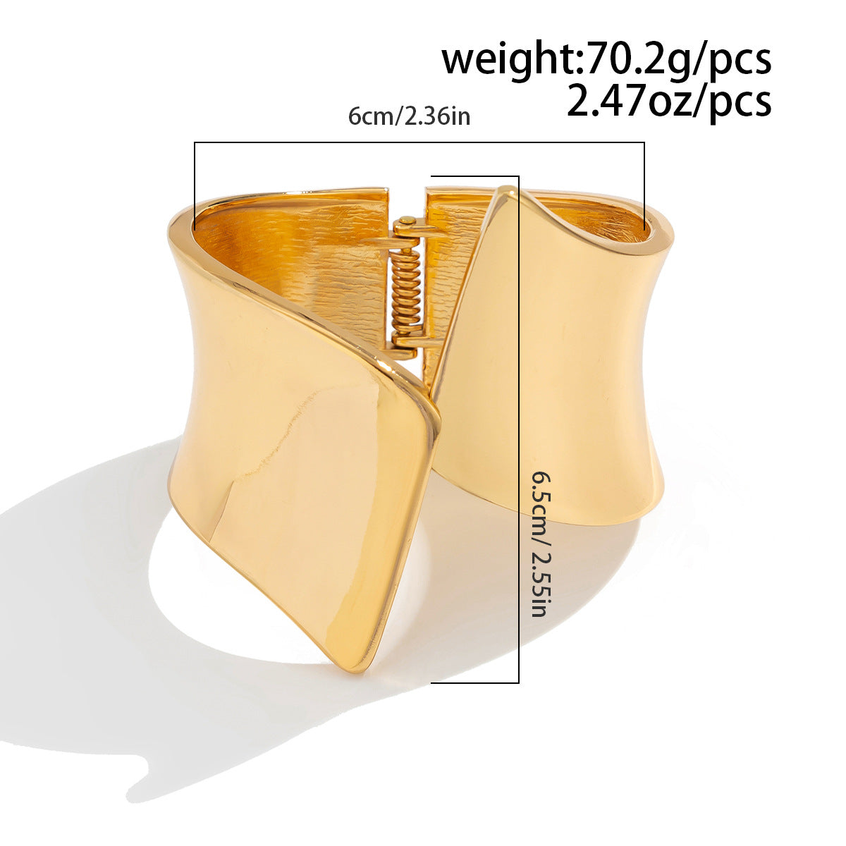 Trendy Irregular Shiny Metal Wide Cuff Bracelet