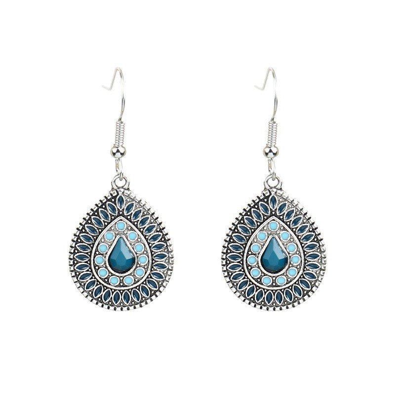 Exaggerated Bohemian Long Dangle Earrings Geometric Alloy Teardrop Tassel Earrings