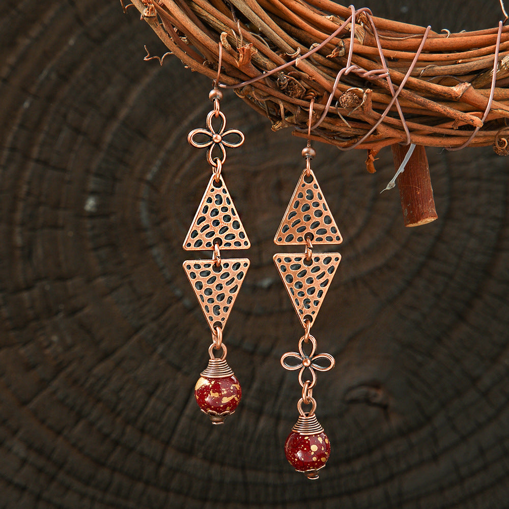 Elegant Vintage Leaf Dangle Earrings Zinc Alloy Art Design