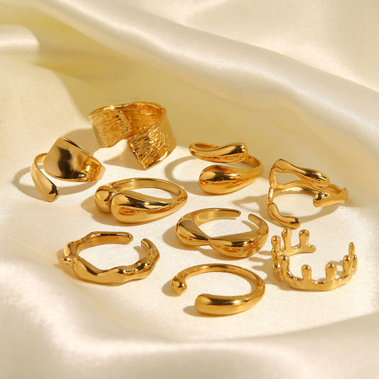 Irregular Adjustable Punk Simple Rings