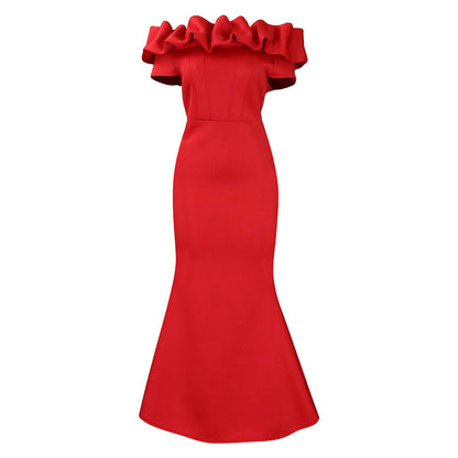 Elegant Off-Shoulder Mermaid Maxi Dress Casual Gown