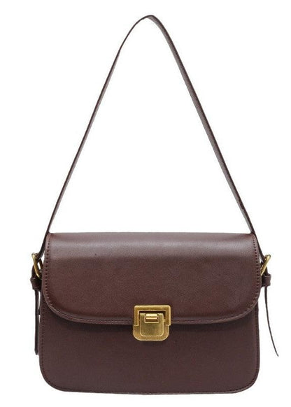 Compact PU Leather Crossbody Bag With Buckle