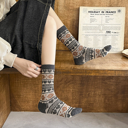 Boho Winter Retro Thick Warm Crew Socks