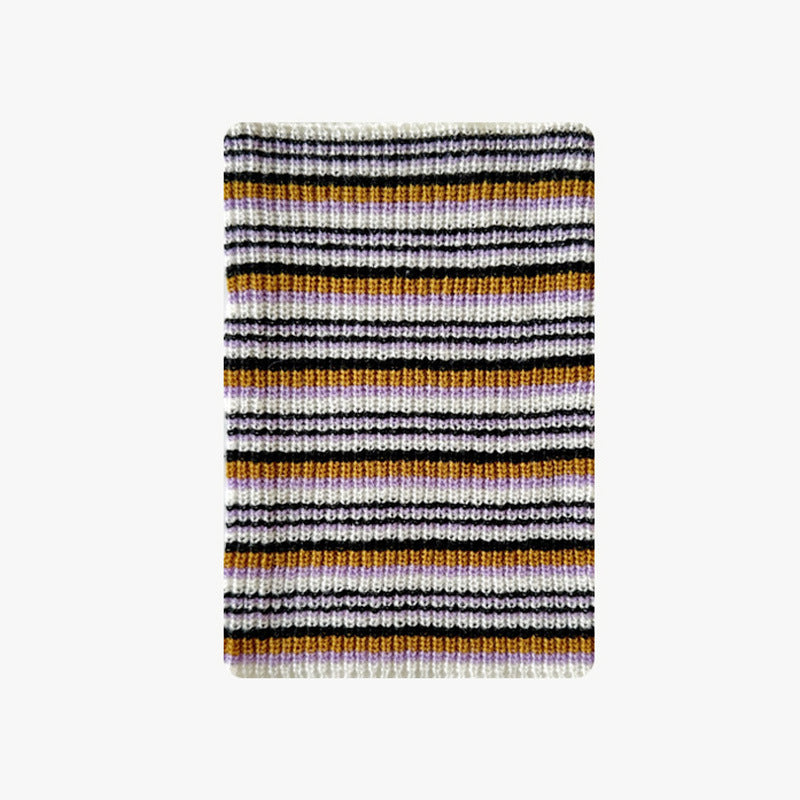 Striped Wool Blend Knit Neck Warmer for Unisex Winter Wear