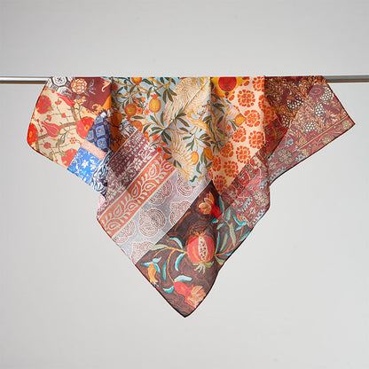 Flower Print Breathable Soft Silk Scarf