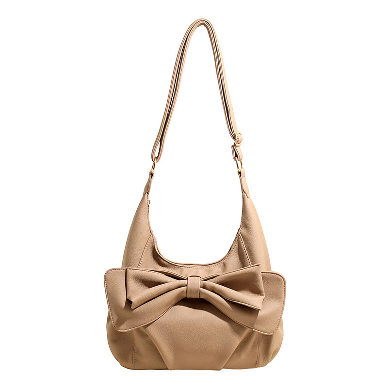 Fashionable Bow Decorated Shoulder Bag Stylish PU Crossbody Bag