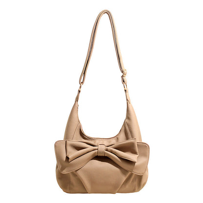 Fashionable Bow Decorated Shoulder Bag Stylish PU Crossbody Bag