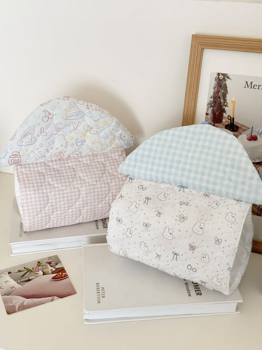 Heart-Shaped Quilted Tissue Organizer Car Hanging Holder