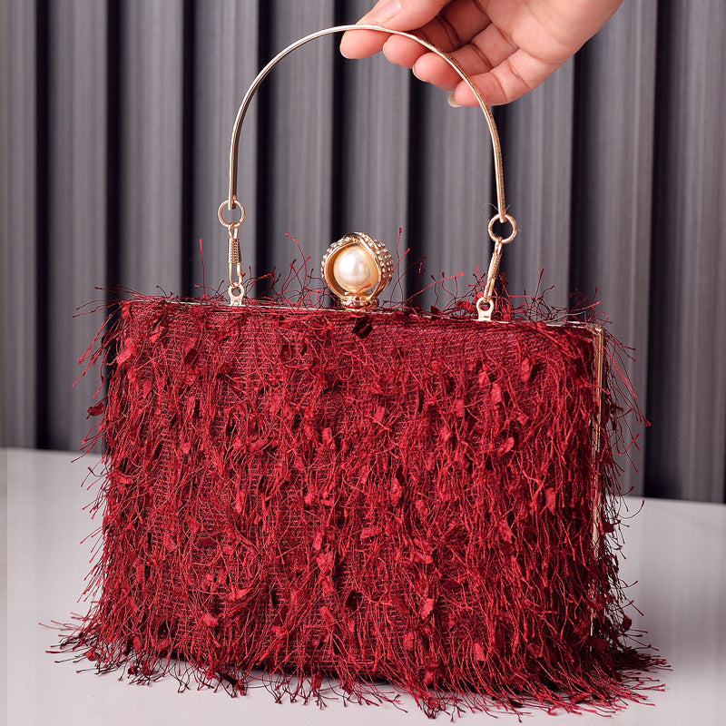 Trendy Boho Fringe Evening Handbag Stylish Party Purse