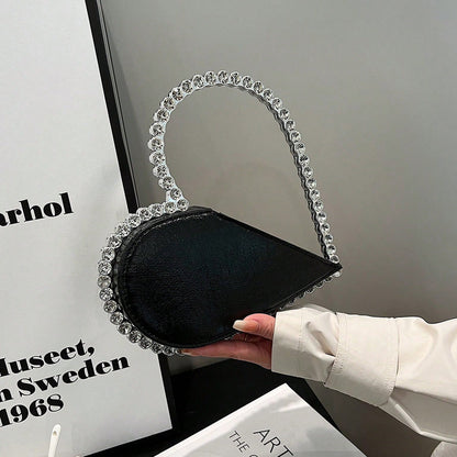 Love Shaped Rhinestone Elegant Party Handbag