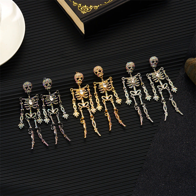 Halloween Shiny Rhinestone Drop Earrings
