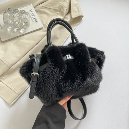 Soft Faux Fur Fluffy Tote Shoulder Bag