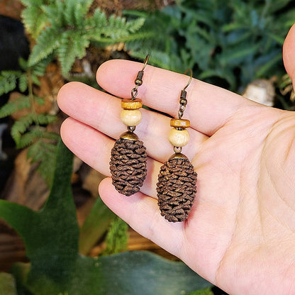 Creative Long Wooden Tassel Earrings Inspired by Nature