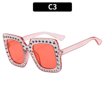 Colorful Disco Party Diamond Frame Sunglasses Retro Style