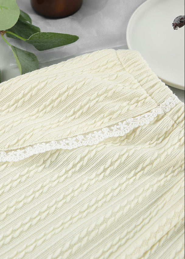 Knitted Two Piece Lounge Set With Lace Trim