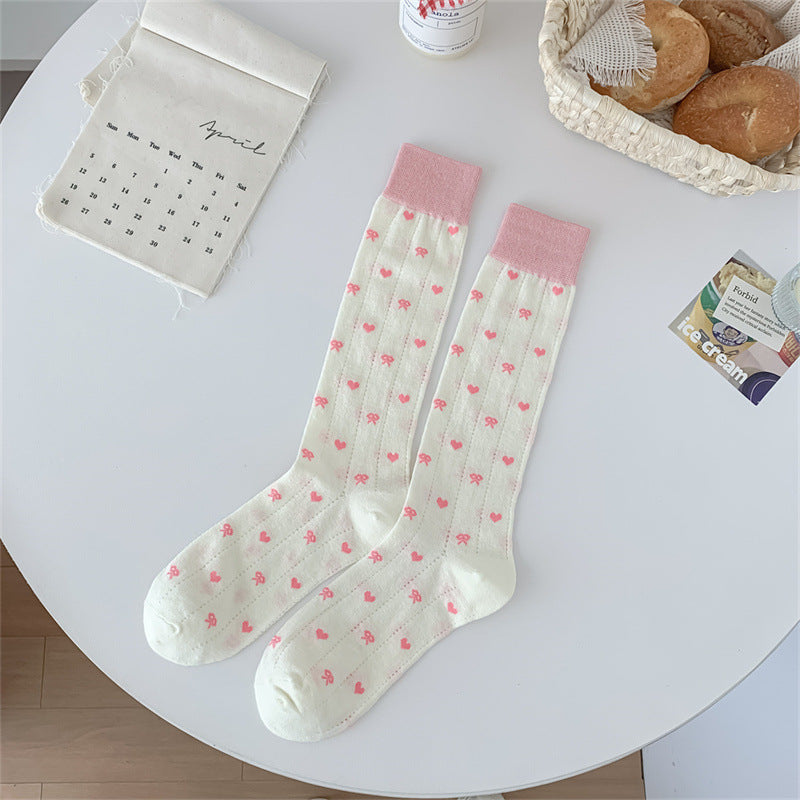Rufia - Polka Dot and Heart Pattern Socks