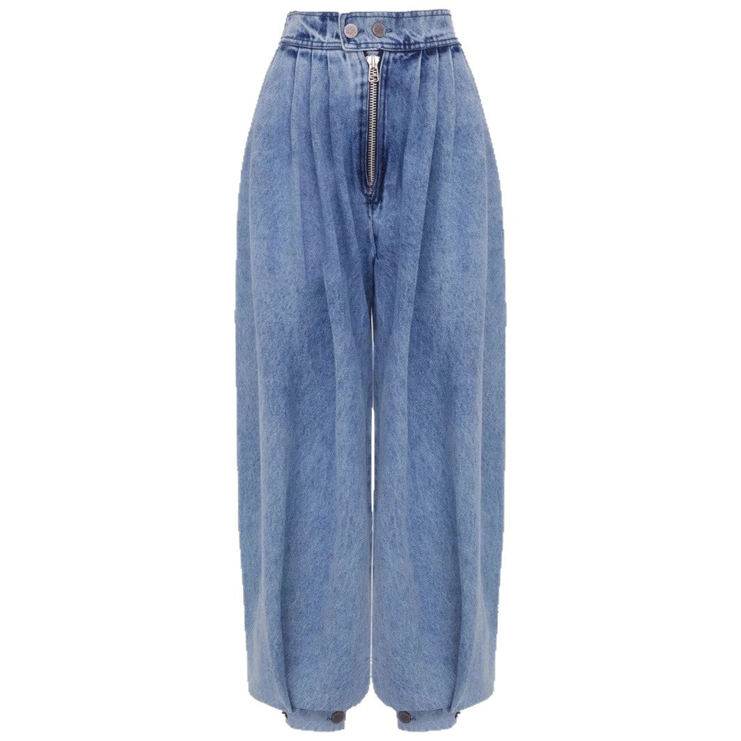 Trendy High Rise Harem Baggy Denim Pants