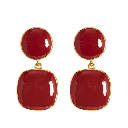 Elegant Vintage Geometric Drop Oil Earrings For Women
