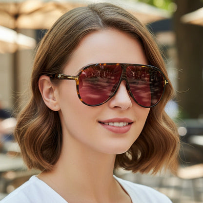 Trendy Large Frame Sunglasses Fashionable Outdoor UV Protection