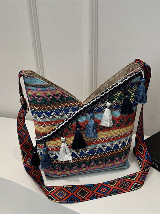 Trendy Bohemian Shoulder Bag Stylish Large Capacity Crossbody Bag