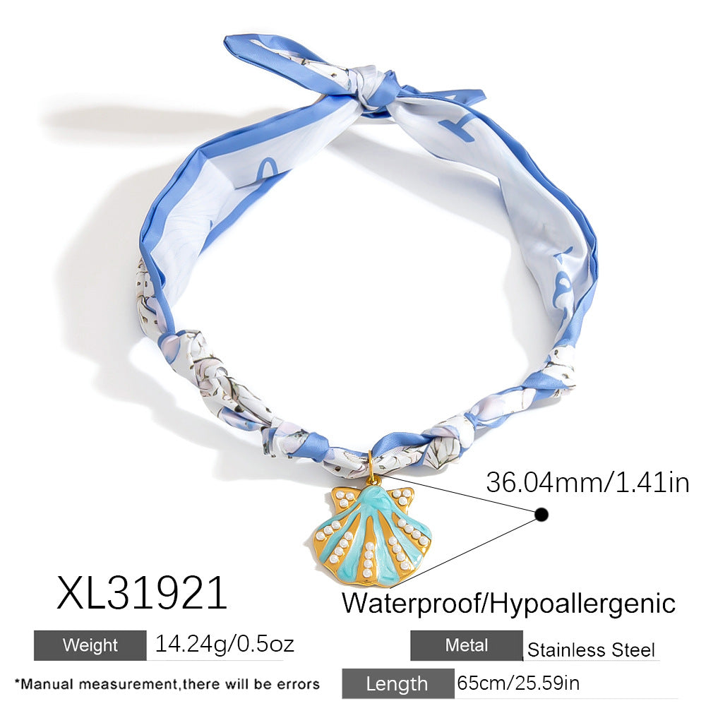 Ocean Series Pendant Scarf Necklace Stylish Casual