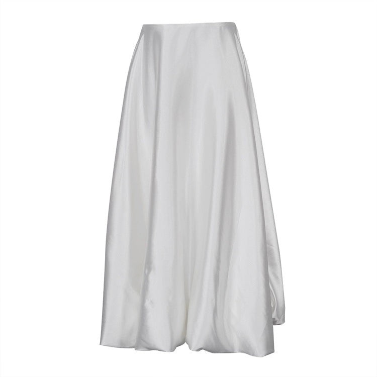 Balloon Skirt Stylish Casual Solid High-Waisted Fluffy Skirt