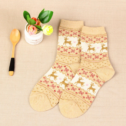 Rufia - Christmas Reindeer Pattern Warm Socks