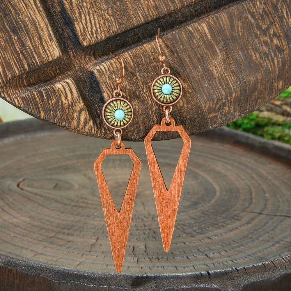 Bohemian Style Handmade Tassel Earrings with Heart-Shaped Design