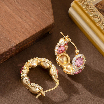 Geometric Circle Zircon Earrings For Women Stylish And Unique