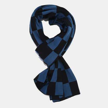 Winter Plaid Warm Hat Scarf Gloves Outdoor Sets