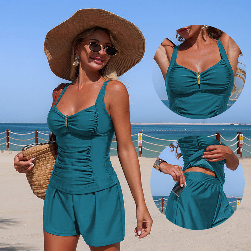 Women'S Two-Piece Swimsuit With Wide-Leg Pants