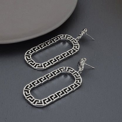 Geometric Gold Plated Earrings For Women Fashion Luxurious Style