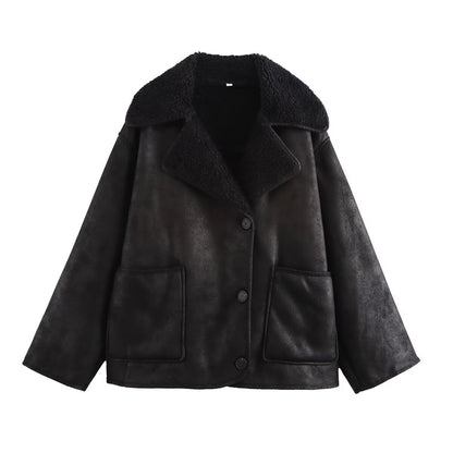 Winter Trendy Lapel Collar Thicken Warm Jacket