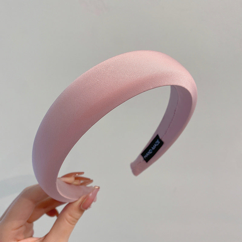 Solid Color Sponge Padded Satin Headbands