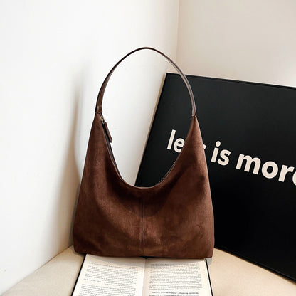 Vintage Suede Tote Commuter Underarm Bag