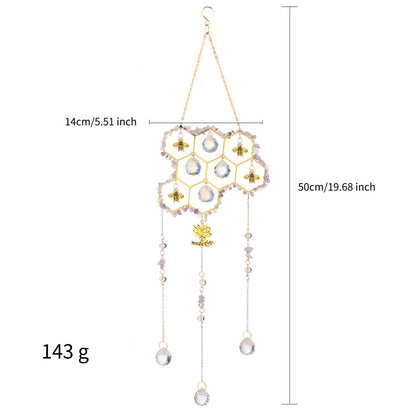 Stone Cross Bee Crystal Home Hangings