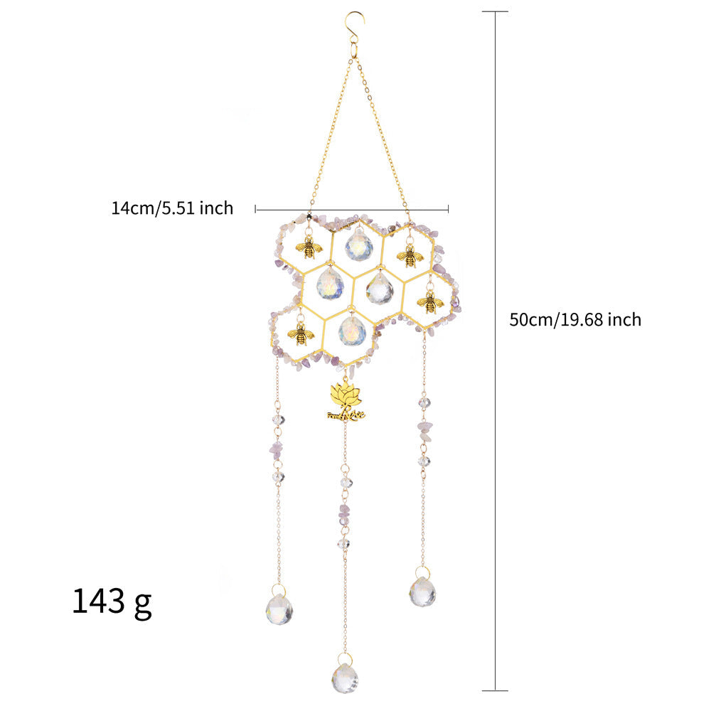 Stone Cross Bee Crystal Home Hangings