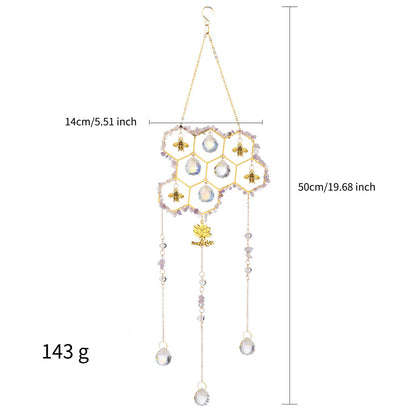 Stone Cross Bee Crystal Home Hangings