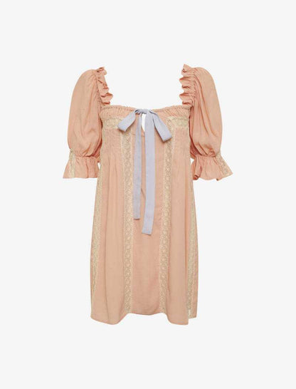 Sexy Solid Color Lace Mini Dress