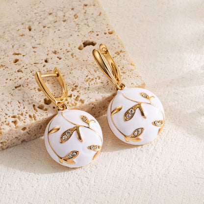 Geometric Alloy Drop Earrings Stylish Casual Vintage Jewelry