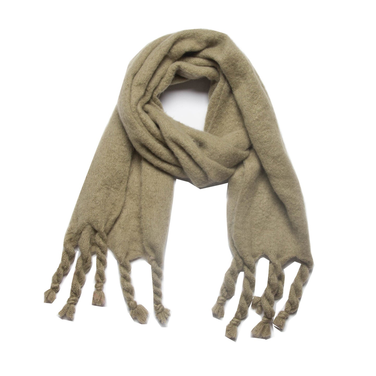 Simple Solid Color Tassel Scarves