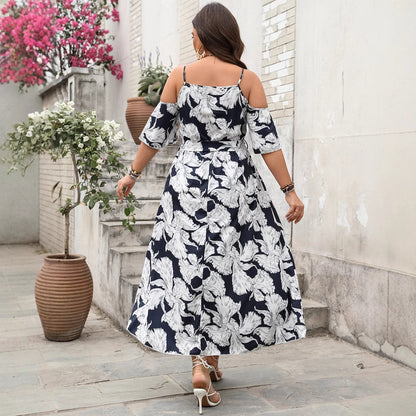 Floral Vacation Long Dress Elegant Casual A-Line Maxi Dress