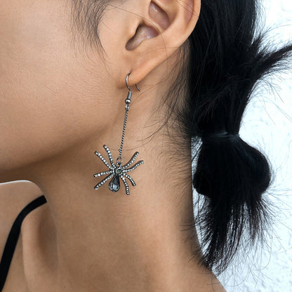 New Spider Earrings Halloween Exaggerated Diablo European And American Earrings Personality Funny Design Sense Earrings