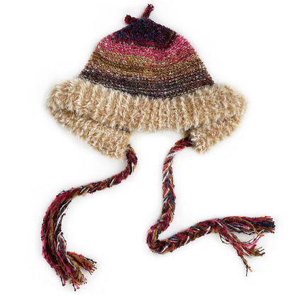 Haila - Colorful Stripes Knitted Beanie with Earflaps